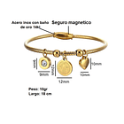 Pulsera Magnética Medalla San Benito Protector Chapada En Oro  10