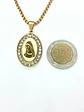 Colgante Medalla Virgen María con circonios hipoalergénico chapado en oro 18kl - Miniatura 4