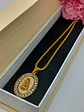 Colgante Medalla Virgen María con circonios hipoalergénico chapado en oro 18kl - Miniatura 2