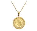 Colgante Medalla San Benito Giratorio Antiestrés chapado en oro 18kl