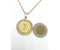 Colgante Medalla San Benito Giratorio Antiestrés chapado en oro 18kl