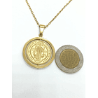 Colgante Medalla San Benito Giratorio Antiestrés chapado en oro 18kl 4