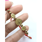 Pulsera de Buena suerte y protección Ajustable Medalla San Benito Cuerda Roja 2