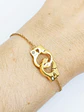 Pulsera de acero chapado en oro Esposas con Zirconias - Miniatura 3