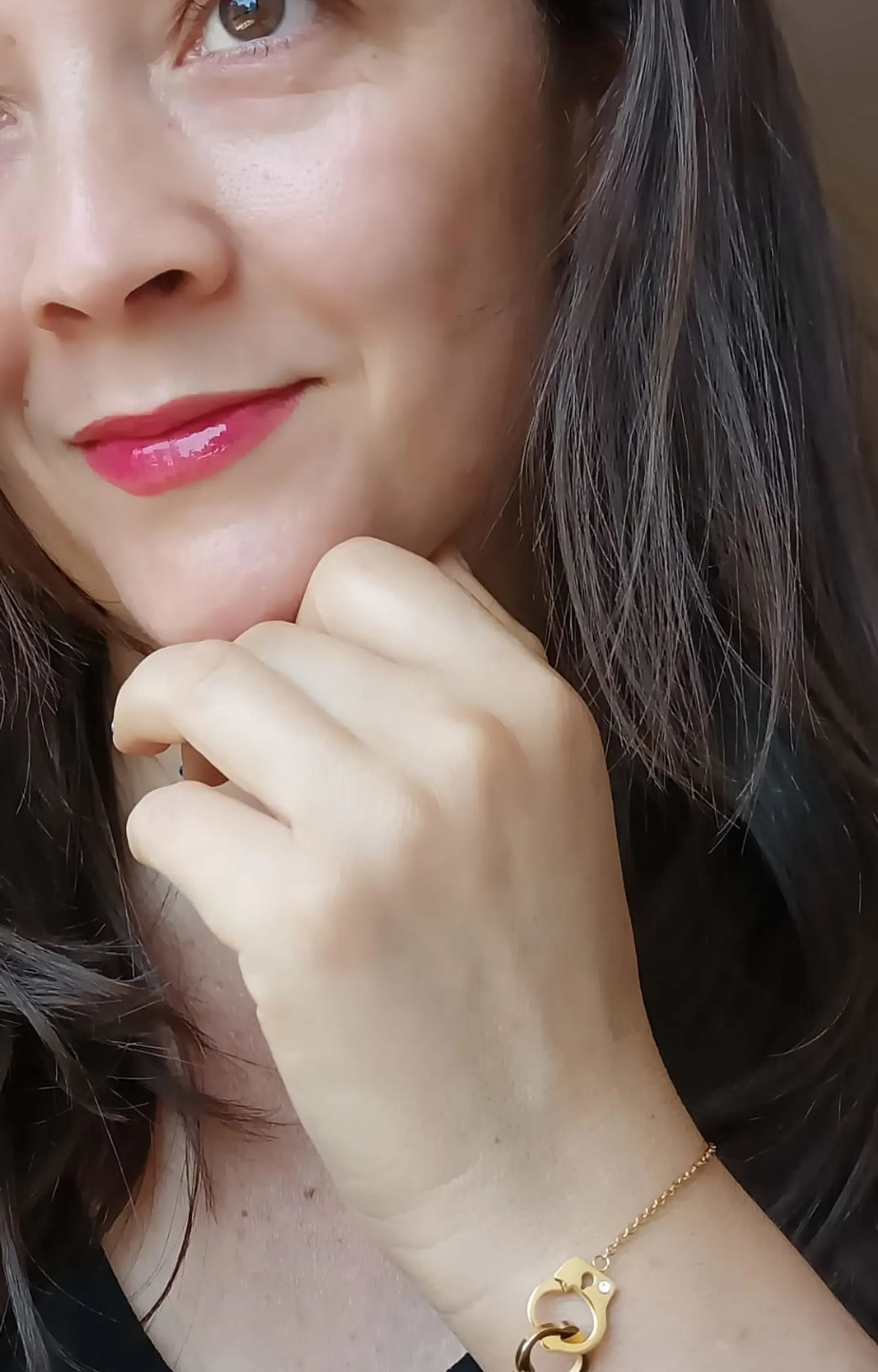 Pulsera de acero chapado en oro Esposas con Zirconias 7