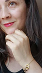 Pulsera de acero chapado en oro Esposas con Zirconias - Miniatura 7