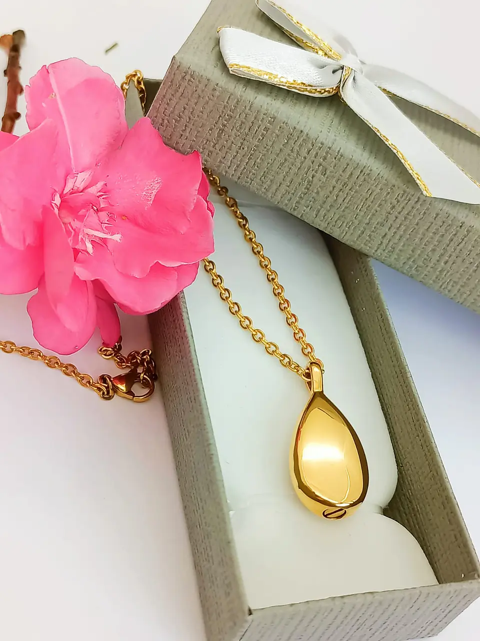 Colgante Anfora Cremacion Urna Cenizas Chapada En Oro 18k 5