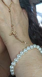 Pulsera De Mano Y Dedo Perlas Mariposa Handlet - Miniatura 3