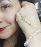 Pulsera De Mano Y Dedo Perlas Mariposa Handlet - Miniatura 5
