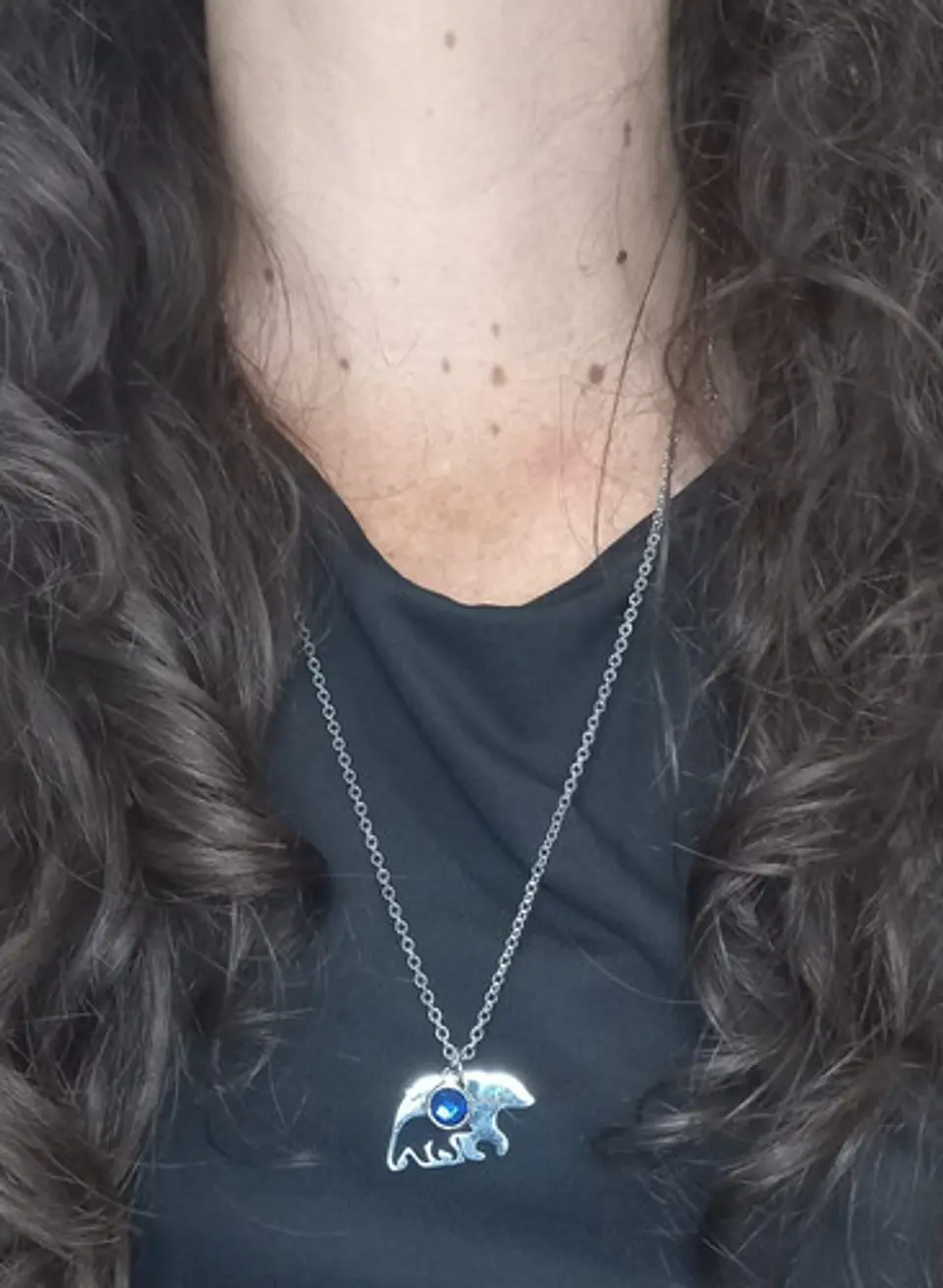 Colgante Collar Largo Mama Bear amor de Madre e Hijo  4
