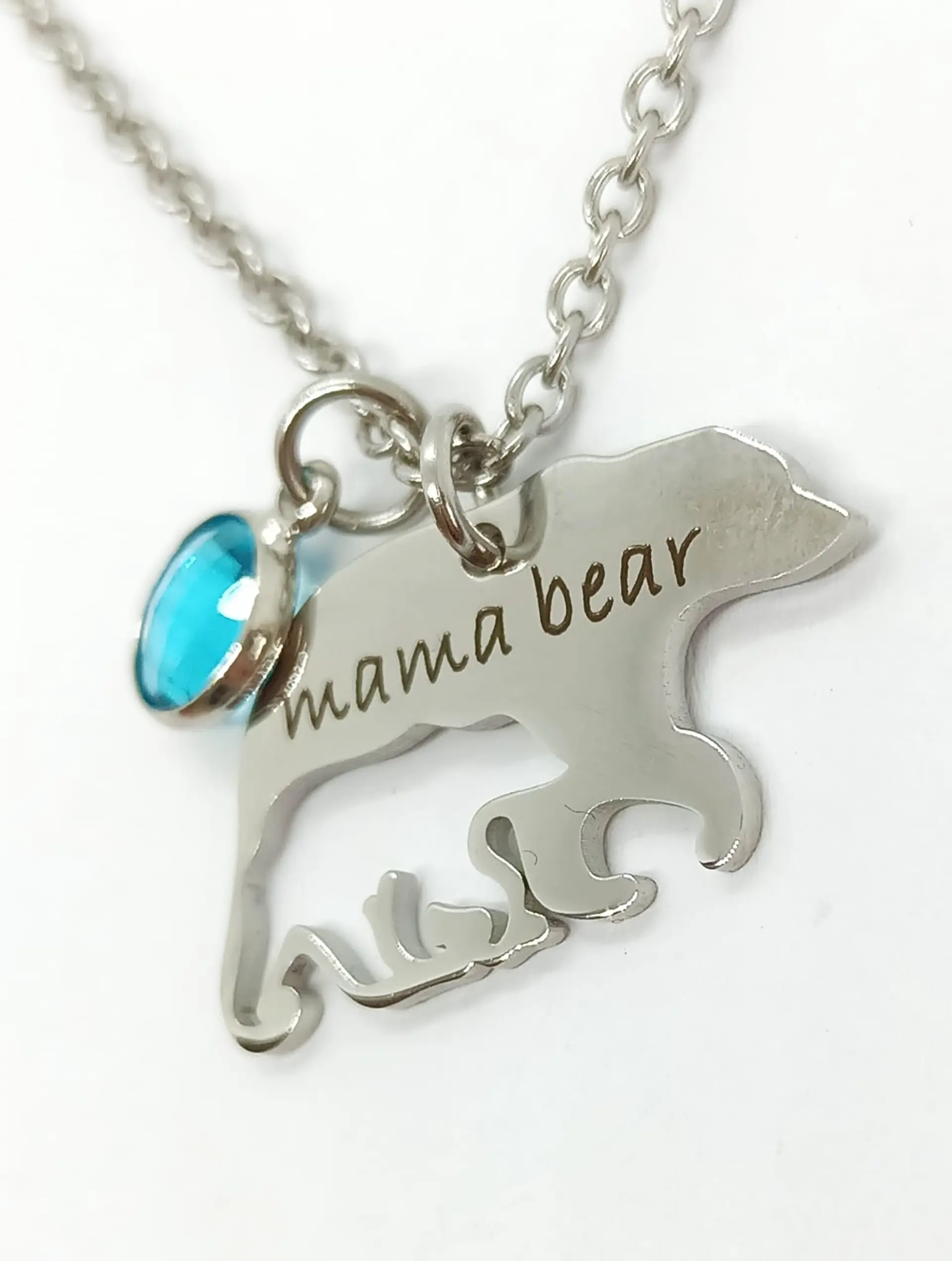 Colgante Collar Largo Mama Bear amor de Madre e Hijo  7