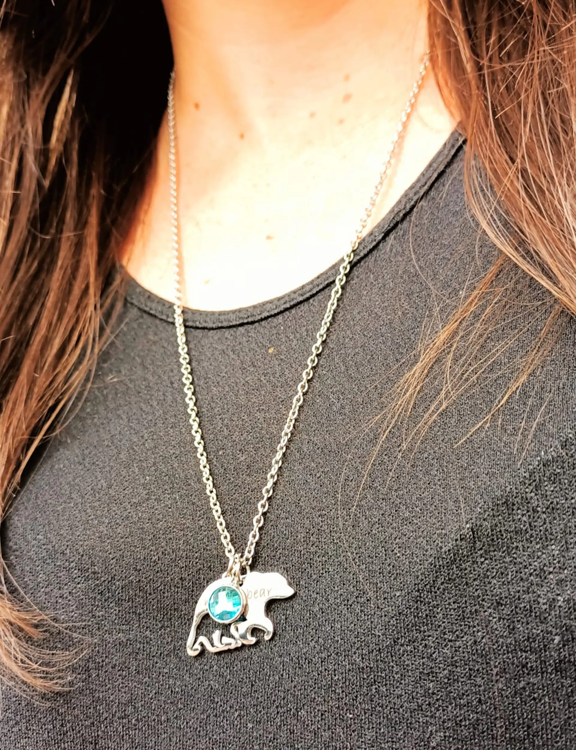 Colgante Collar Largo Mama Bear amor de Madre e Hijo  9