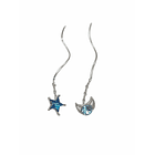 Aros Largos Curiosos Luna Estrella Plata 925  1