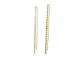 Aros largos plata fina ley S925 con baño de oro elegantes minimalistas