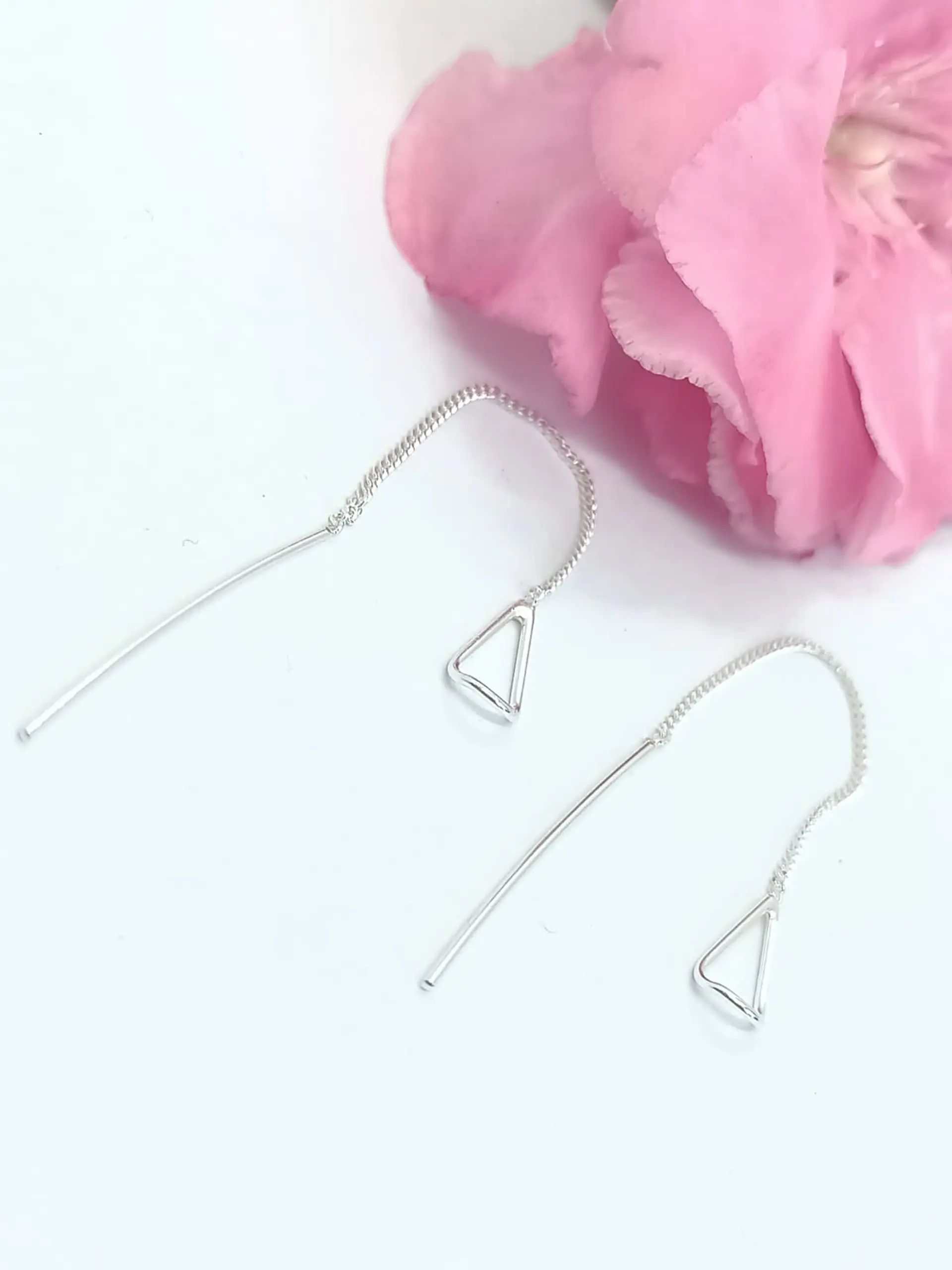 Pendientes Largos Entrelazados Plata fina ley S925  3
