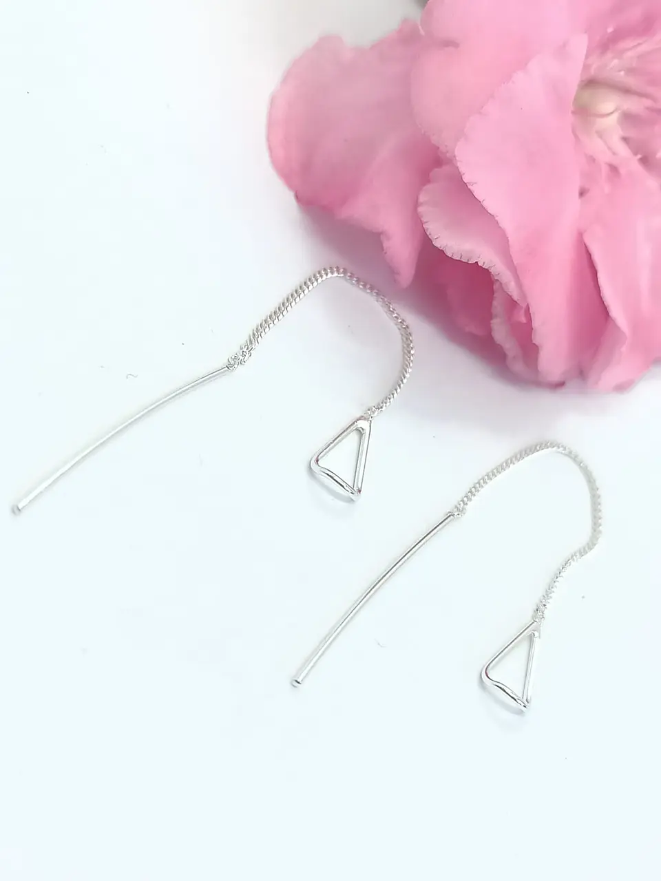 Pendientes Largos Entrelazados Plata fina ley S925  3