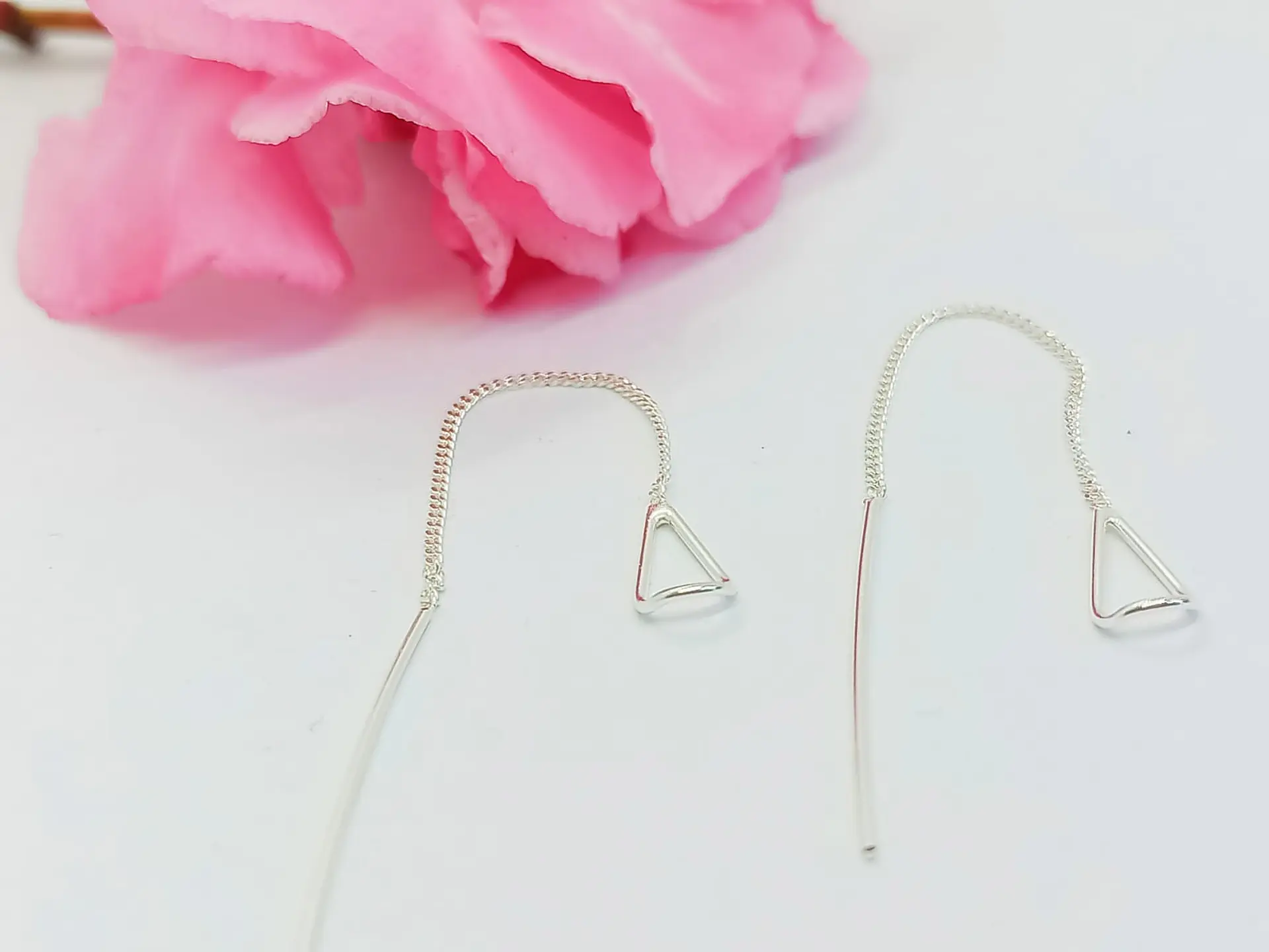 Pendientes Largos Entrelazados Plata fina ley S925  4