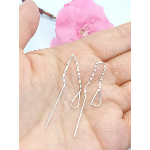 Boucles D’oreilles Longs Double Pompon – Argent 925 & Or 18k, Zirconite Blanche, 10 Cm