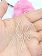 Pendientes Largos Entrelazados Plata fina ley S925  - Miniatura 6
