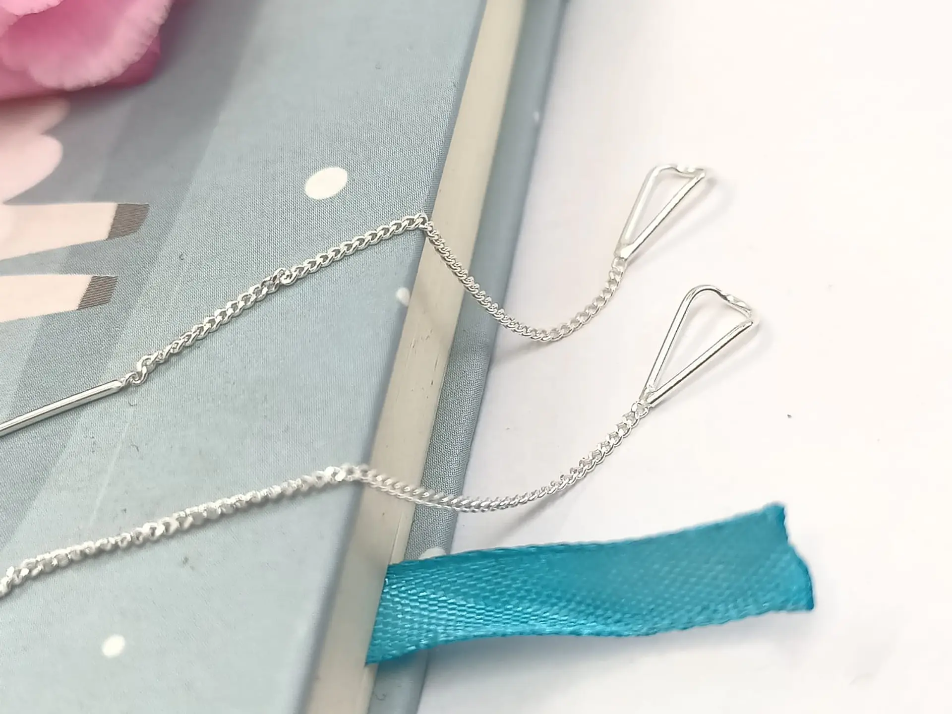 Pendientes Largos Entrelazados Plata fina ley S925  7