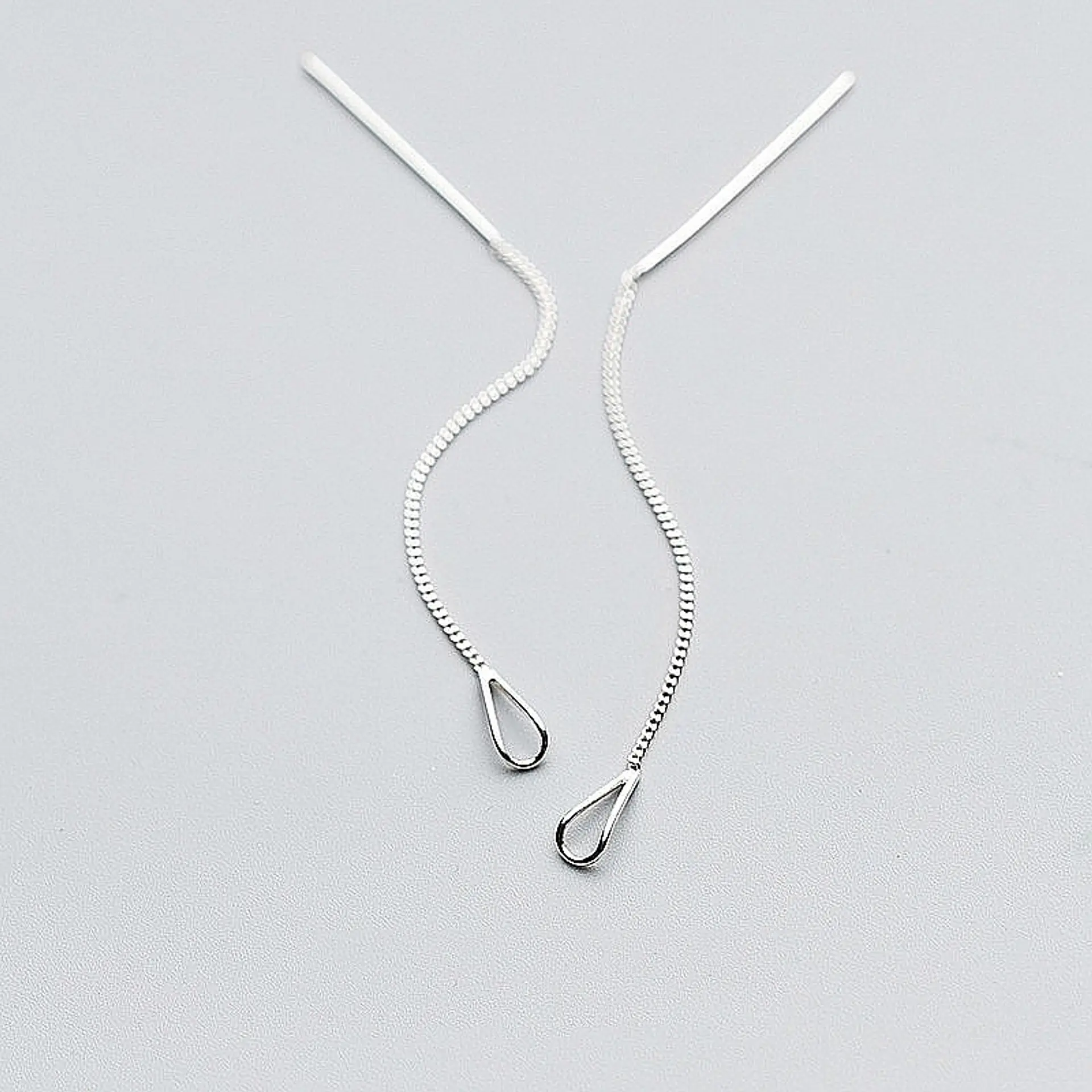 Pendientes Largos Entrelazados Plata fina ley S925  9