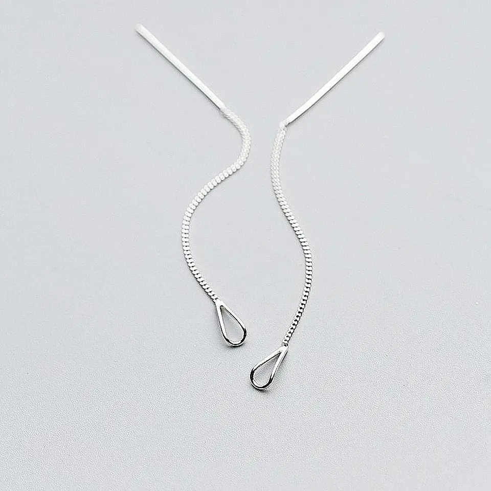 Pendientes Largos Entrelazados Plata fina ley S925  9