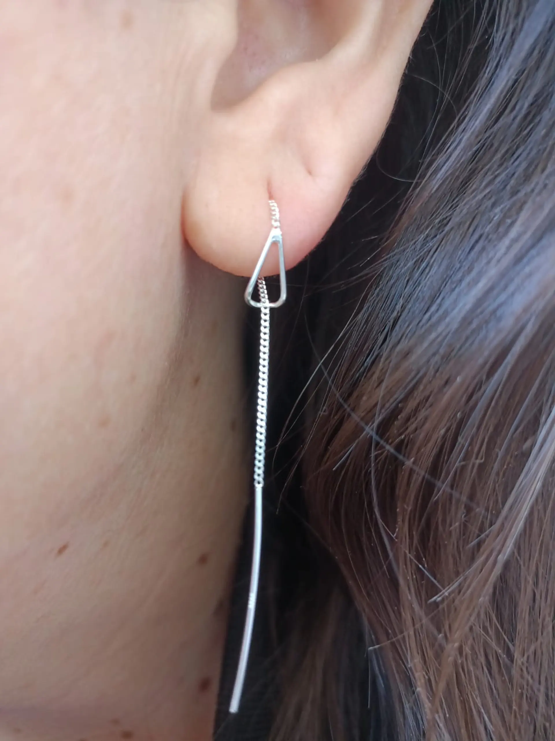 Pendientes Largos Entrelazados Plata fina ley S925  5
