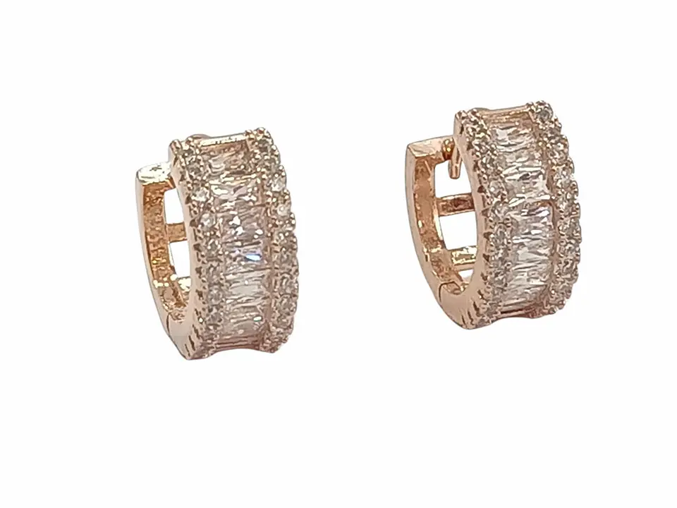 Argollas Huggies chapada en Oro rosa 18k 1