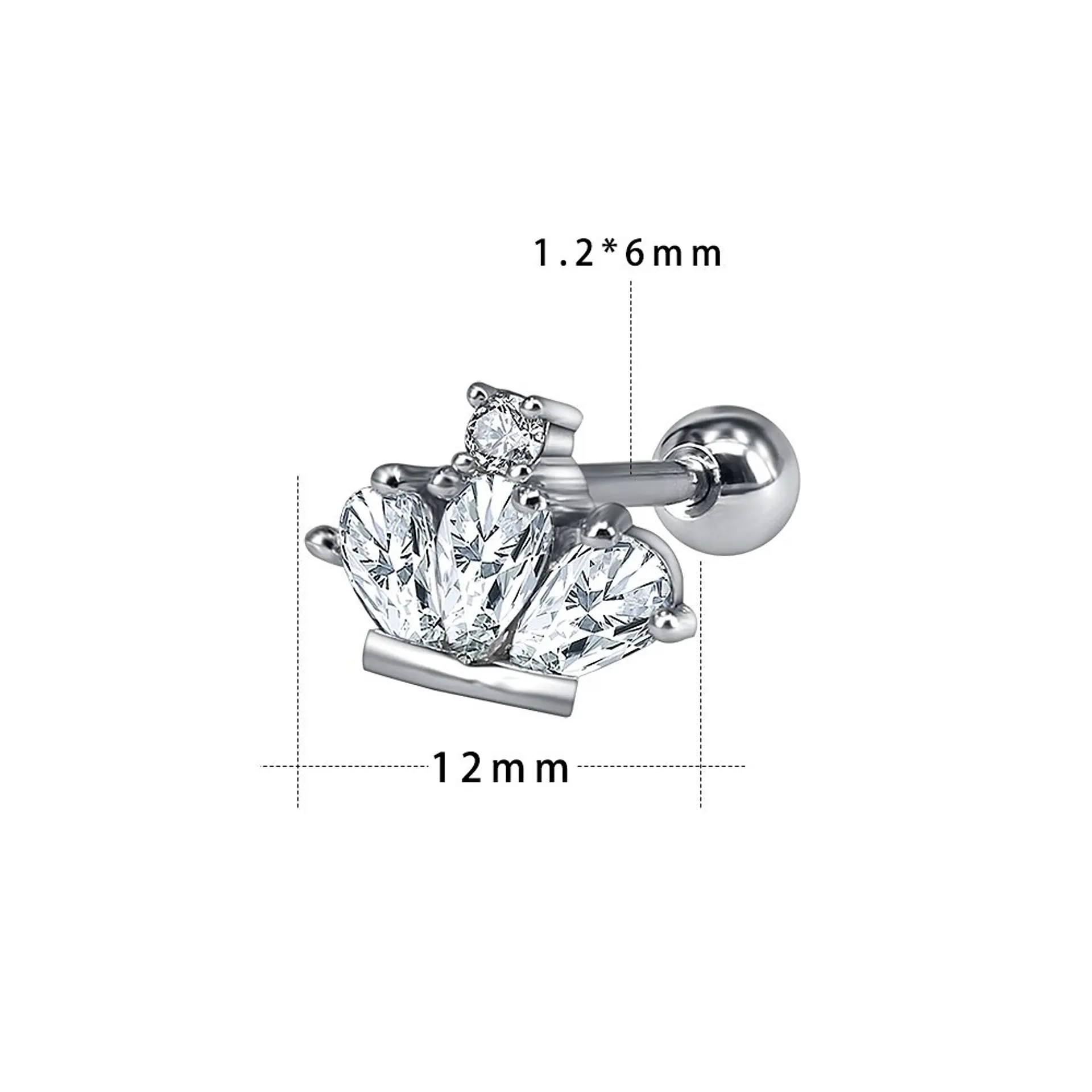 Aros Seguridad Corona Niñas o Adultos Piercing Helix  6