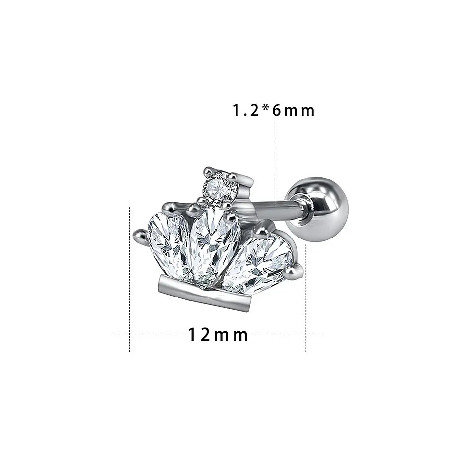 Aros Seguridad Corona Niñas o Adultos Piercing Helix  6
