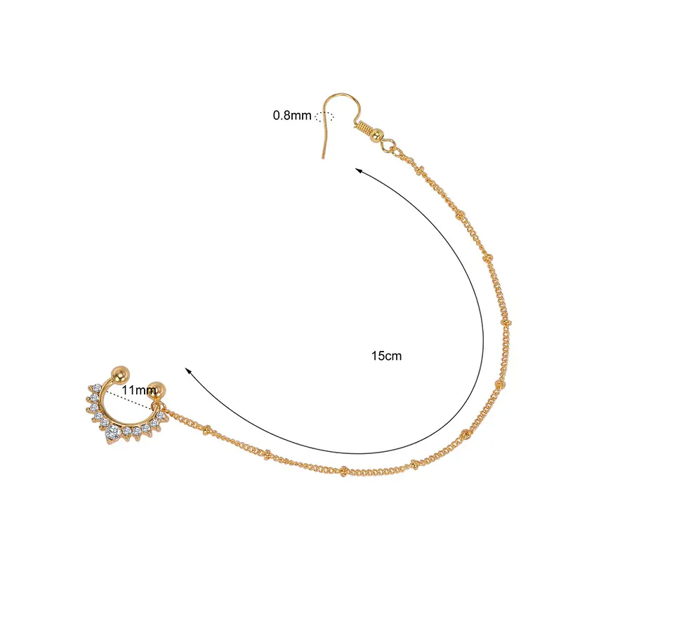 Pendiente Cadena India Piercing Nariz Septum Sin Perforacion 2