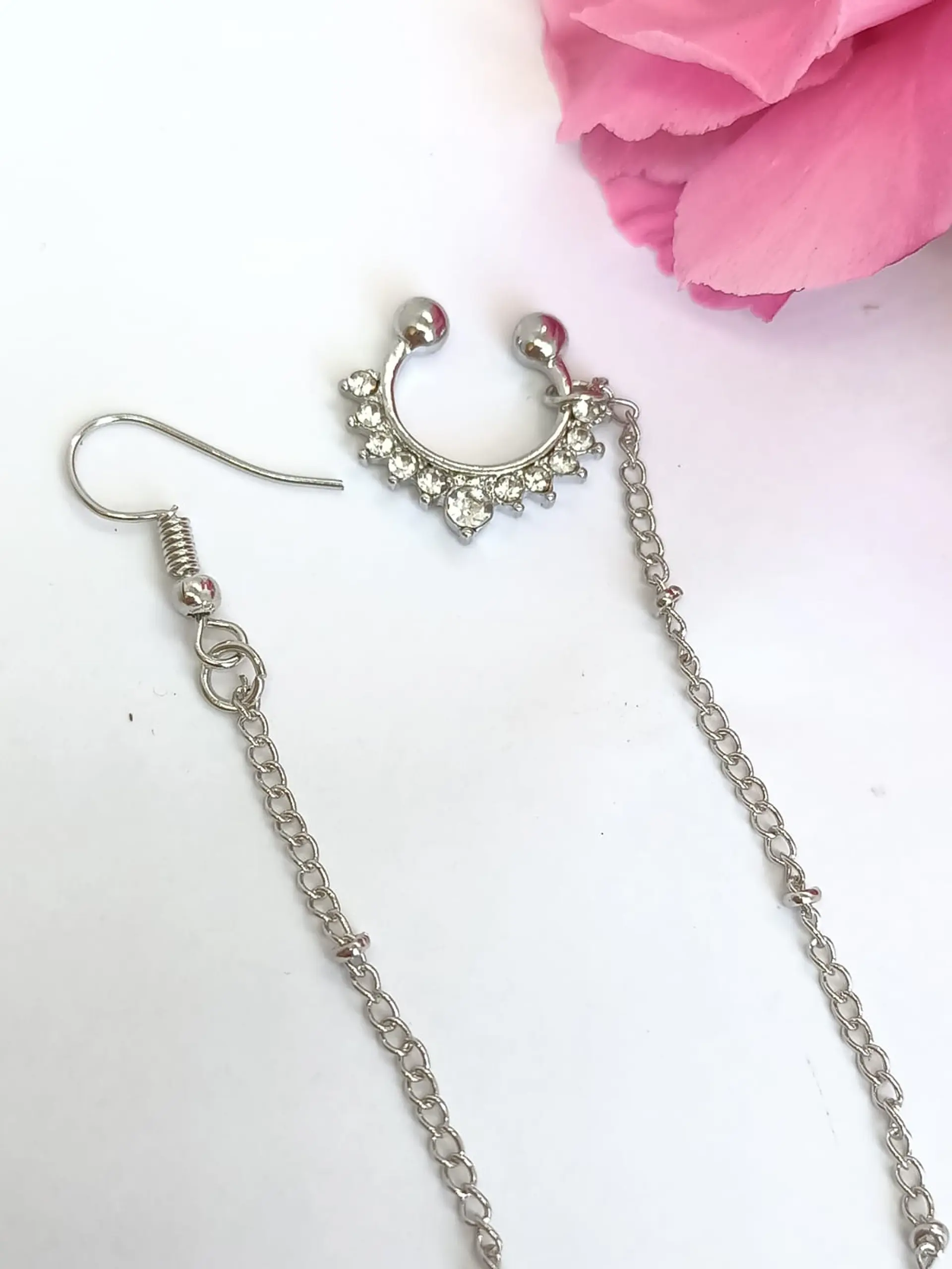 Pendiente Cadena India Piercing Nariz Septum Sin Perforacion 6