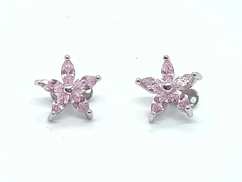 Piercing Ancla Dermica tuerca Piel Acero Flor Zirconia Punk 1