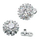 Piercing ancla dermal Flor Redonda de Titanio con zirconios - Miniatura 1