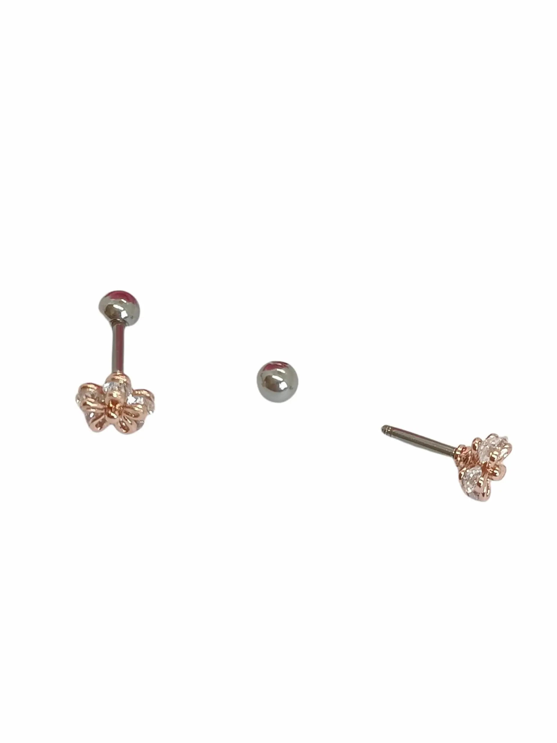 Aros Flor con Zirconias Niña Adulto Piercing Conch Helix 3
