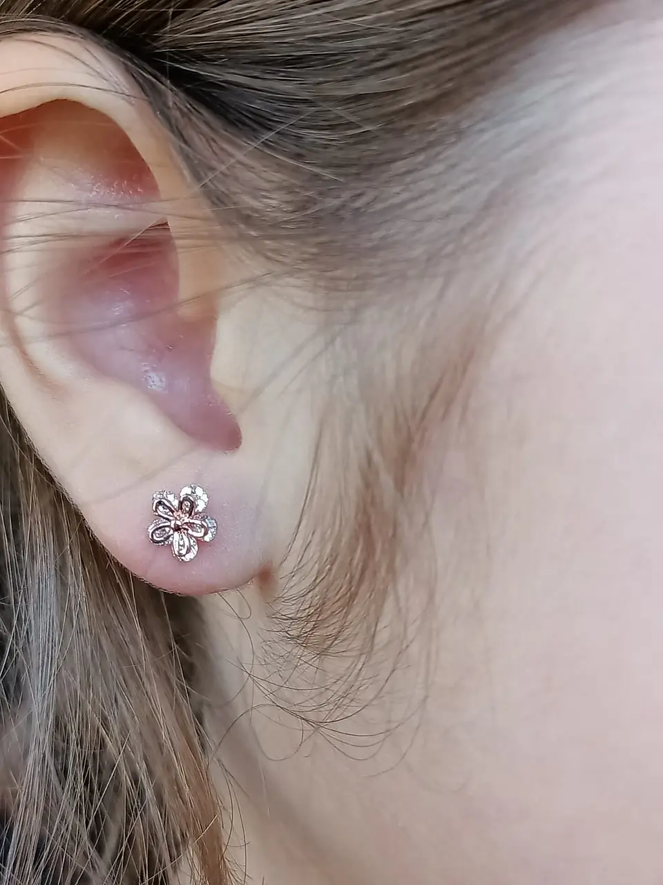 Aros Flor con Zirconias Niña Adulto Piercing Conch Helix 7