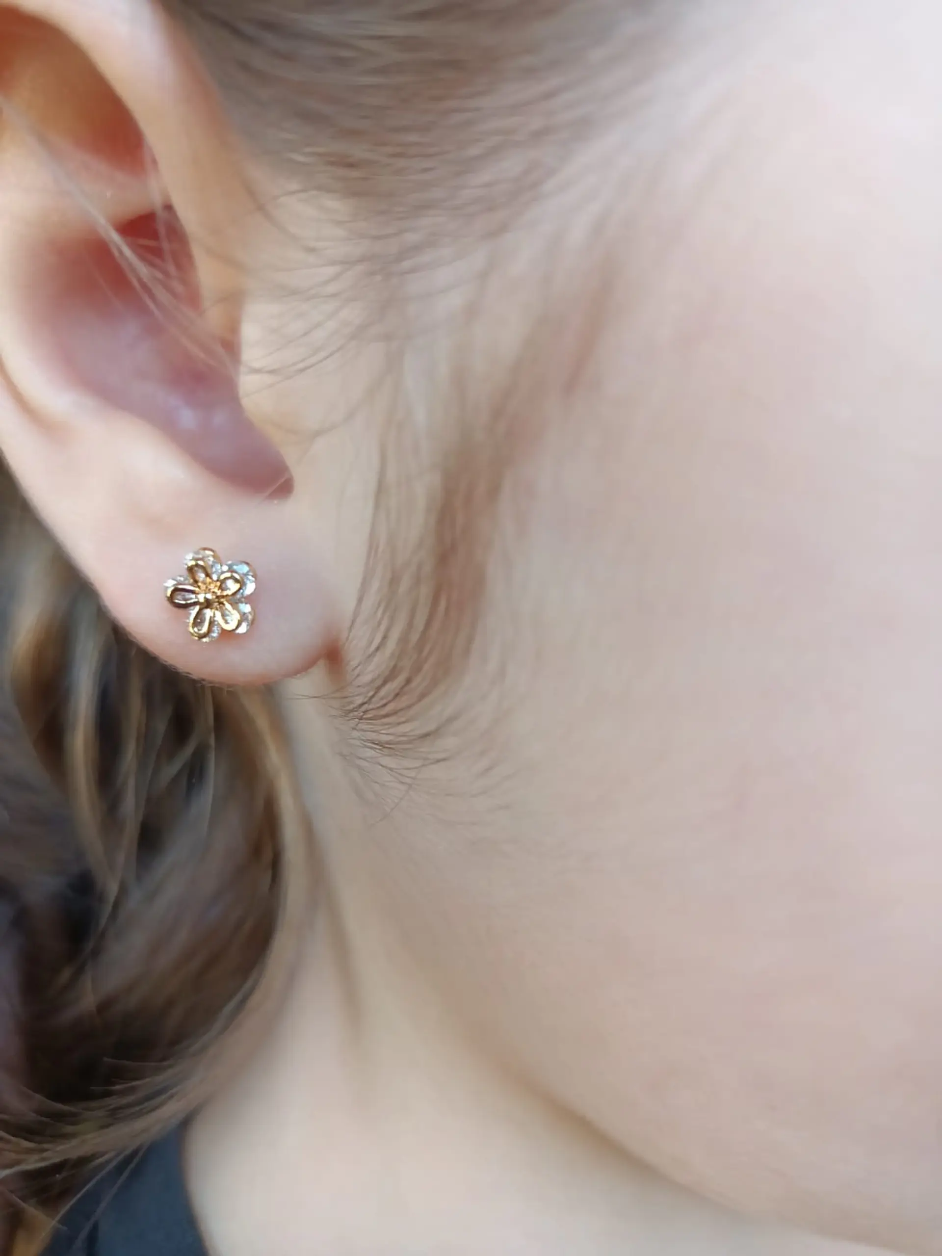 Aros Flor con Zirconias Niña Adulto Piercing Conch Helix 11