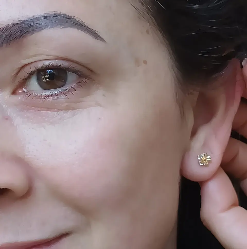 Aros Flor con Zirconias Niña Adulto Piercing Conch Helix 13