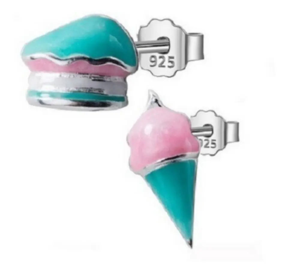 Pendientes Helado Dulce Plata S925 1