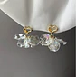 Pendientes Pétalos Asimétricos petalos tornasoles corazón dorado - Miniatura 3