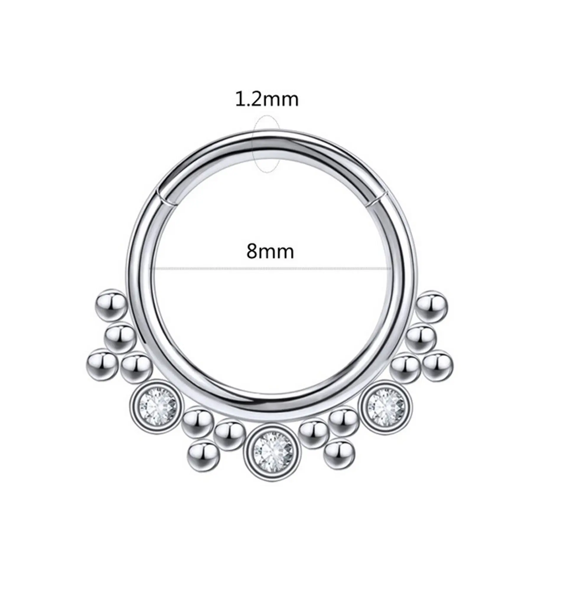 Septum Diadema de Acero Tribal  Funcional oreja, Tragus, Daith y nariz 2