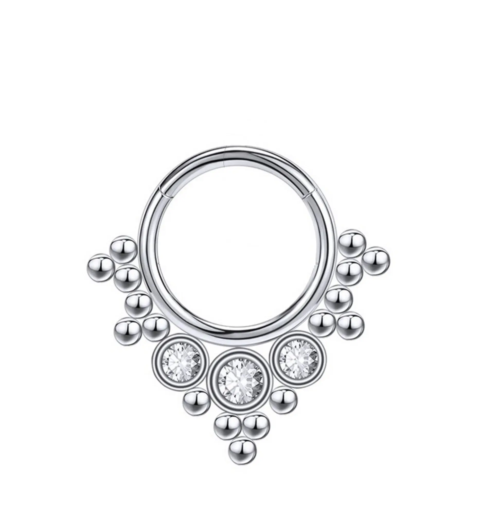 Septum Corona de Acero Tribal Funcional oreja, Tragus, Daith y nariz 1
