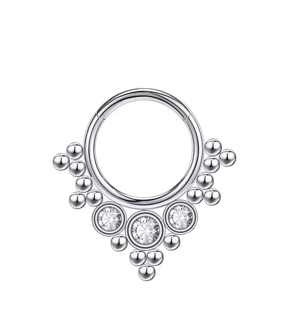 Septum Corona de Acero Tribal Funcional oreja, Tragus, Daith y nariz 1