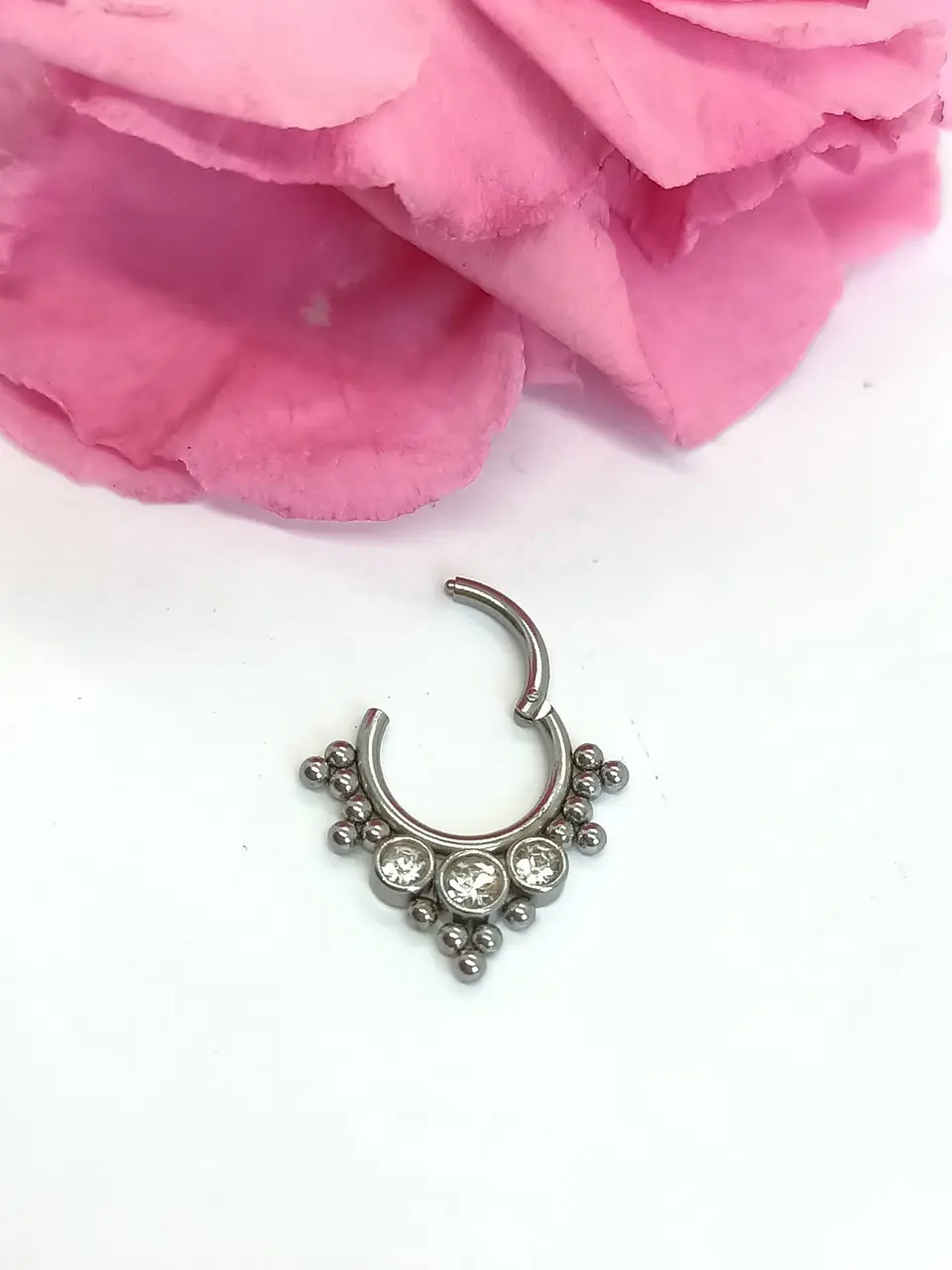 Septum Corona de Acero Tribal Funcional oreja, Tragus, Daith y nariz 3