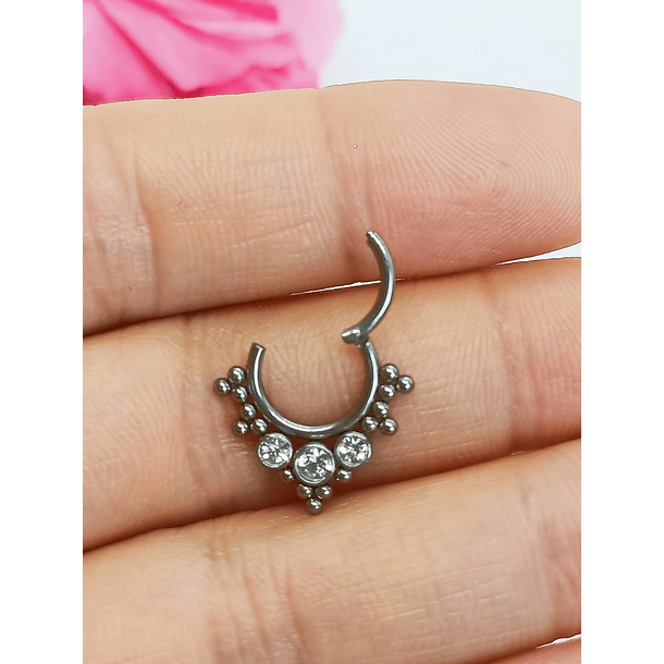 Septum Corona de Acero Tribal Funcional oreja, Tragus, Daith y nariz 5