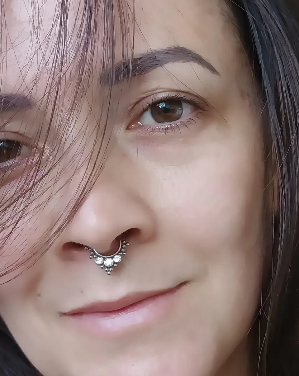 Septum Corona de Acero Tribal Funcional oreja, Tragus, Daith y nariz 6