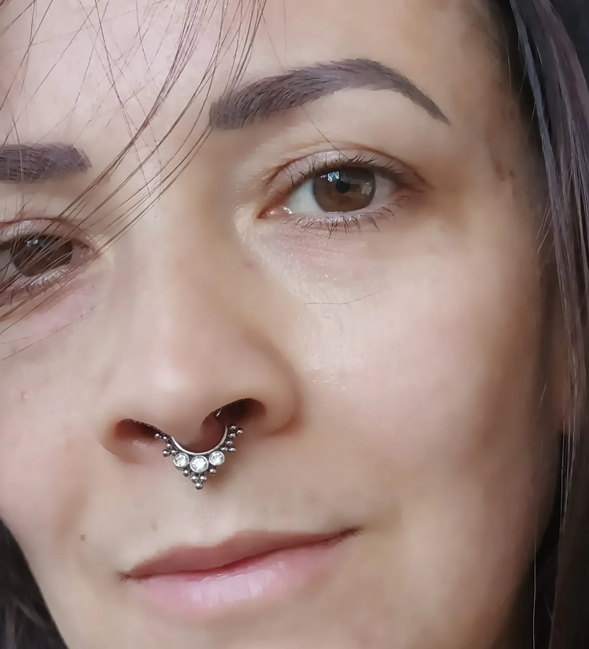 Septum Corona de Acero Tribal Funcional oreja, Tragus, Daith y nariz 7