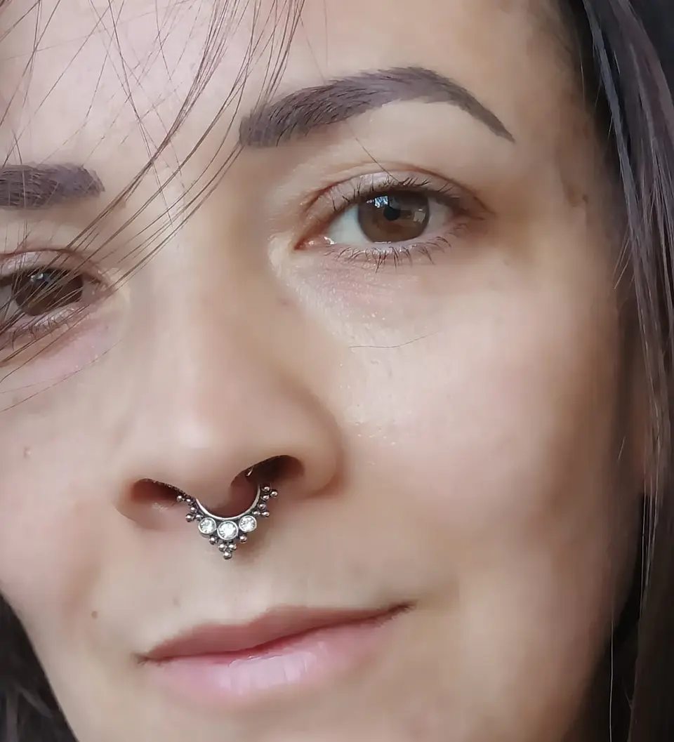 Septum Corona de Acero Tribal Funcional oreja, Tragus, Daith y nariz 7