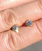 Aros Punto De Luz Gema Moissanita 5mm enchapada en Oro 18 K - Miniatura 5