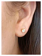 Aros Punto De Luz Gema Moissanita 5mm enchapada en Oro 18 K - Miniatura 11